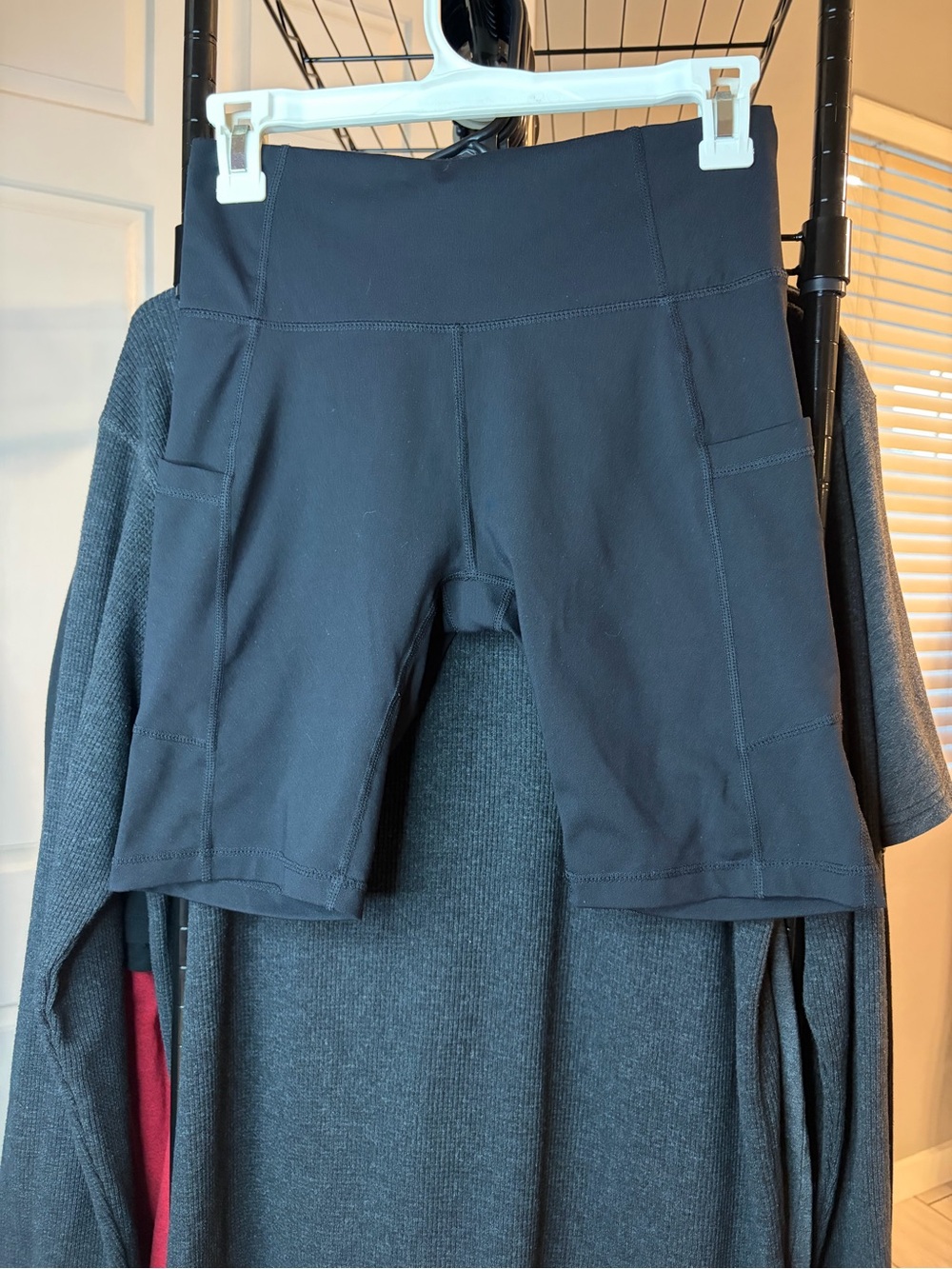 Baleaf Black High-Waist Athletic Bike Shorts with Side Pockets